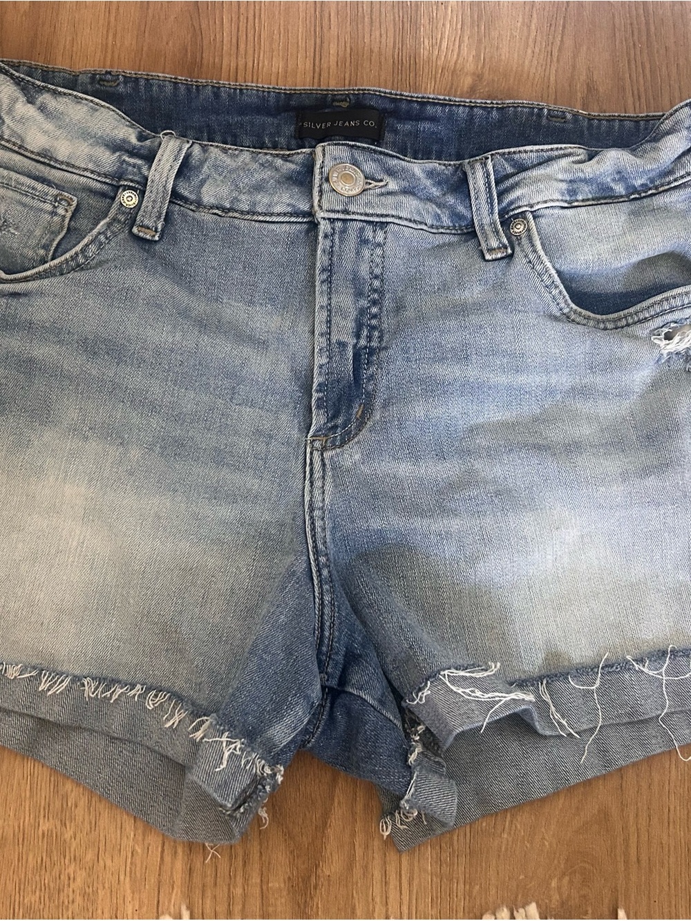 Silver Jeans Light Blue High-Rise Waistband Detail
